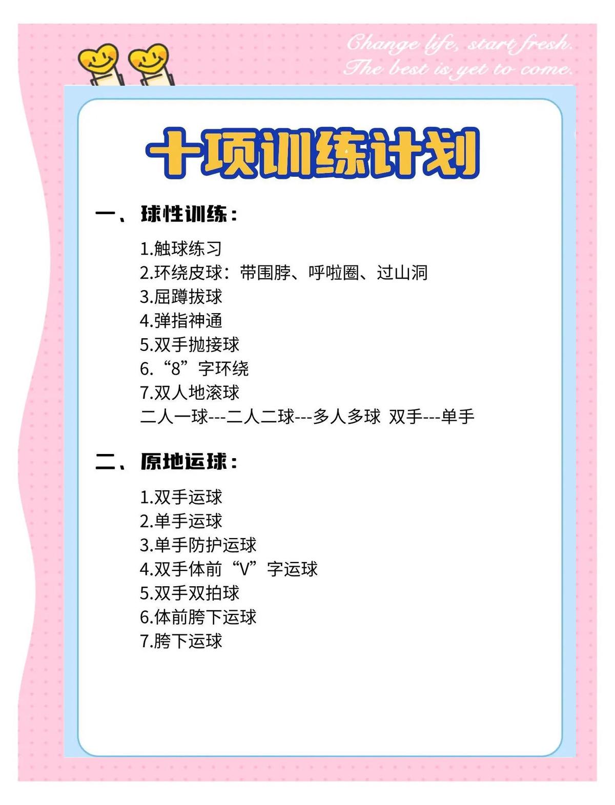 篮球训练运动目标设置